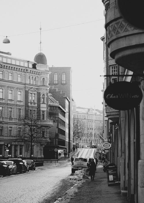 Foto d'estoc gratuïta de barri antic, blanc i negre, carrer