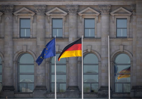 Flags of Germany and European Union