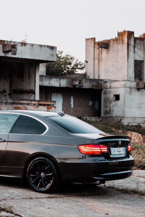 Back of Black BMW Car