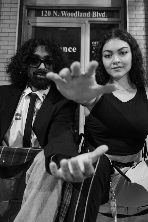 Black and White Portrait of a Stylish Couple