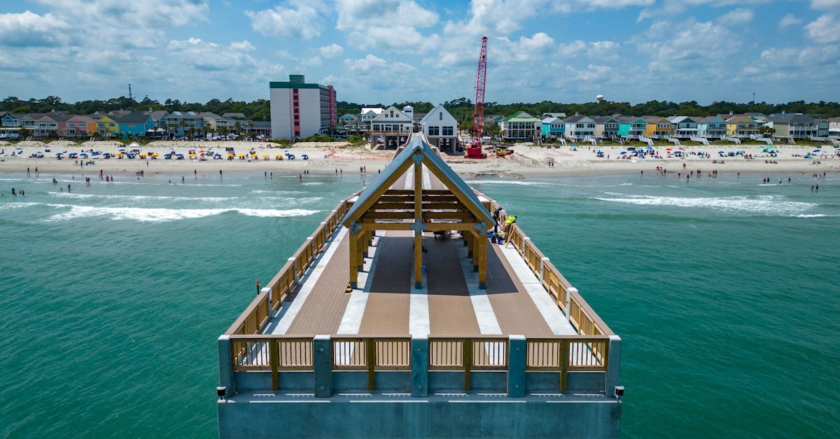 Surfside Beach Fishing Pier and Tourists on the Beach · Free Stock Photo