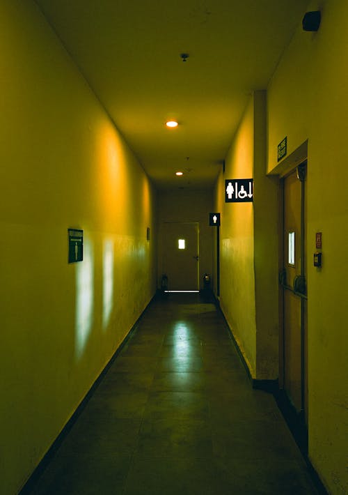 Yellow Walls in Corridor