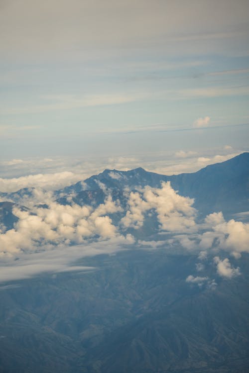 View of Mountains from above the Clouds 