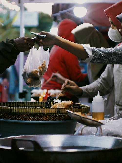 Transaction at traditional market