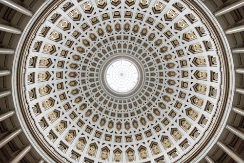 Ornamented Dome of Liberation Hall in Kelheim in Germany