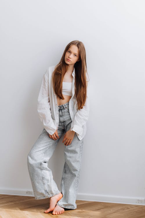 A Teenage Girl in Baggy Jeans