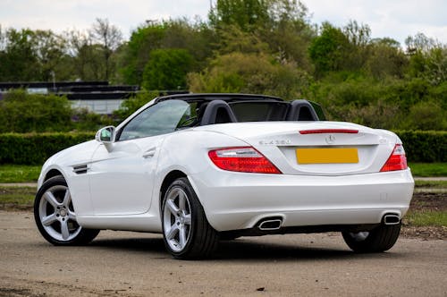 View of a White Mercedes-Benz SLK 250