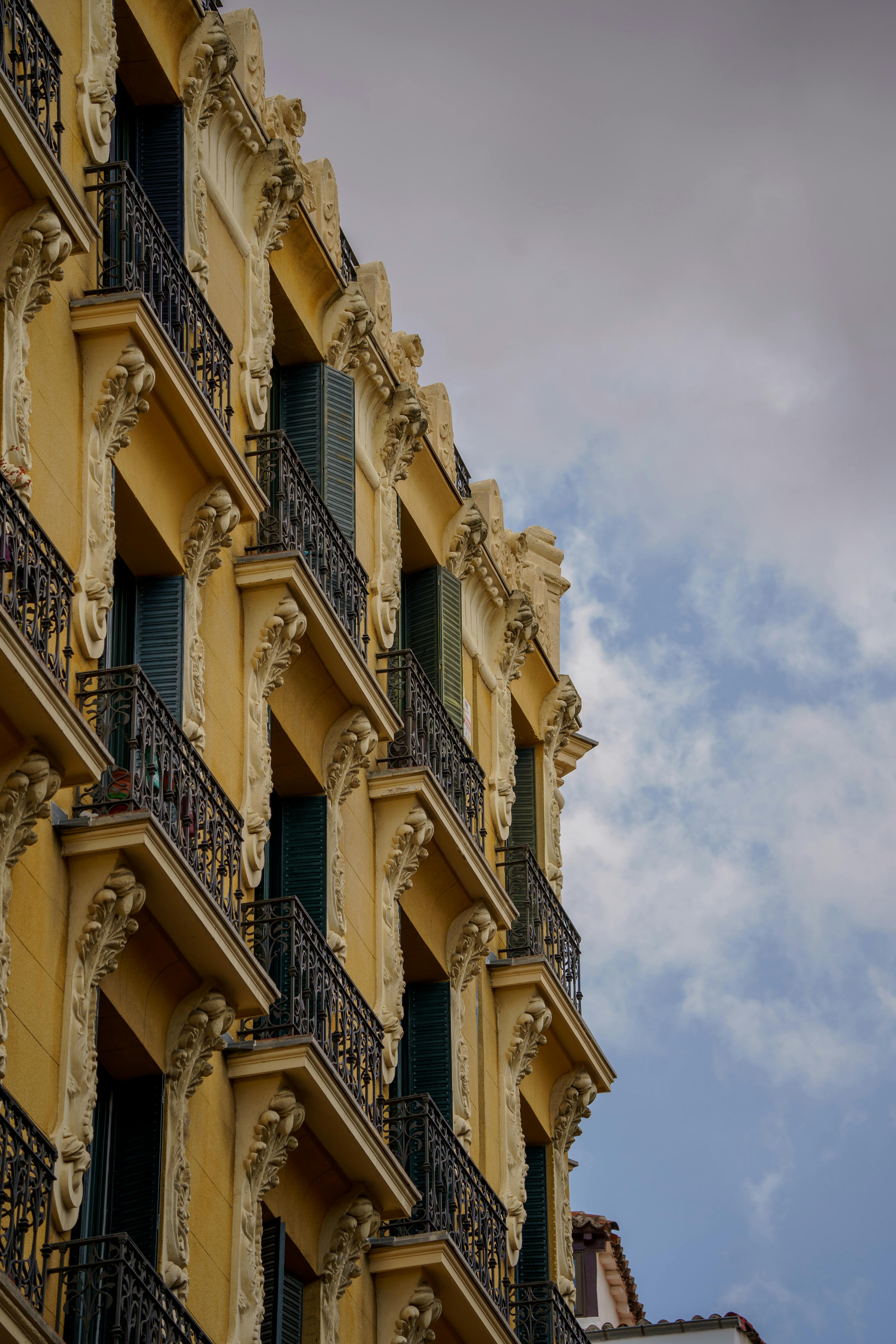 townhouse facade in madrid spain