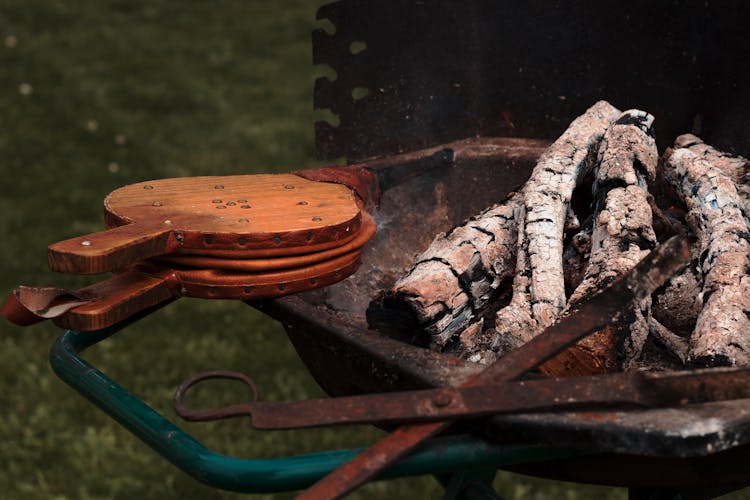 Wood In Grill In Nature