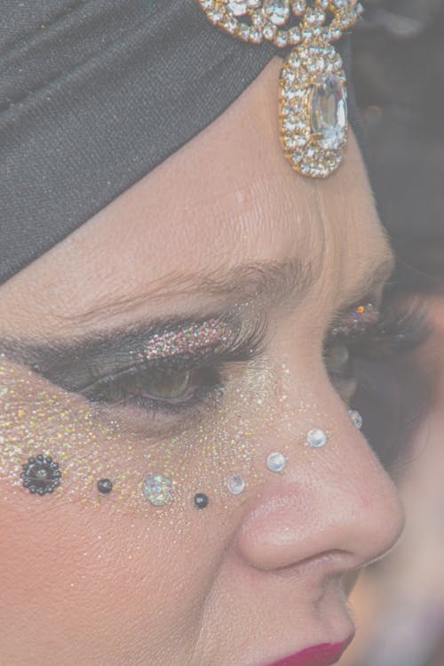 Jewel and Beads on Woman Face