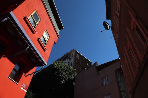 Red Facade of Urban House