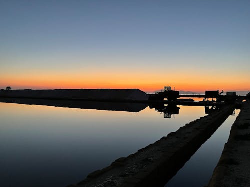 salt marshes at sunset