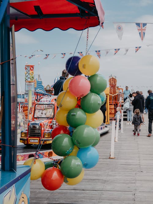 Free Colorful Balloons on Pier Stock Photo