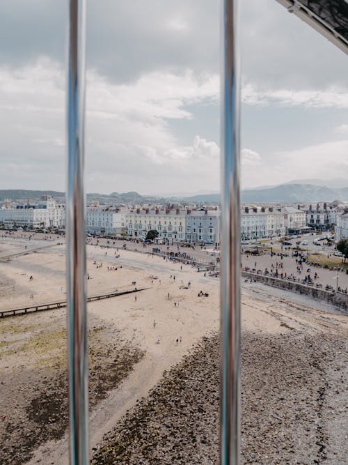 Town in Wales on Coast behind Bars