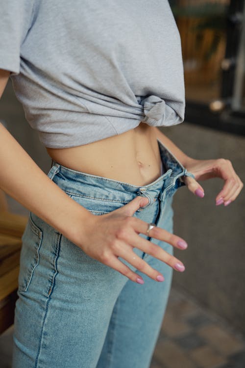 Woman Hands on Jeans