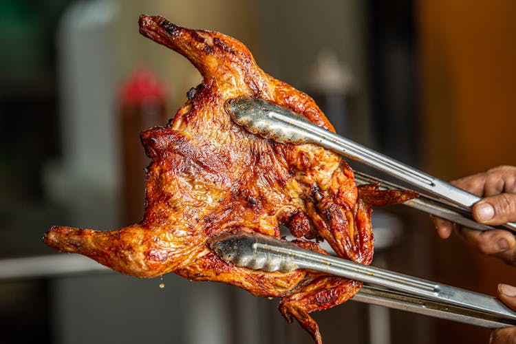 Chicken Roasted On A Barbecue