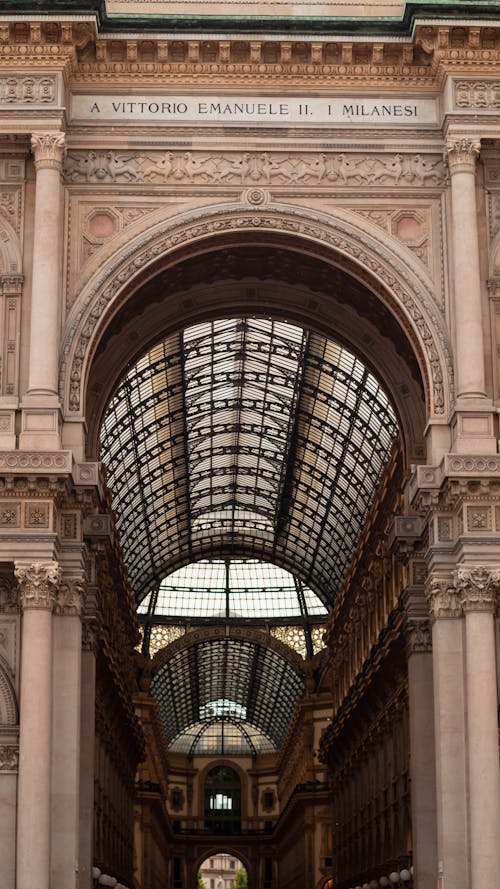 Entrance to the Galleria Vittorio Emanuele II in Milan, Italy