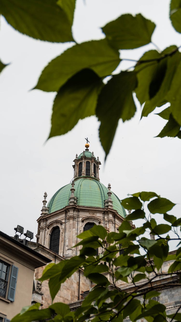 Low Angle Shot Of The Dome Of The Como Cathedral In Como, Italy