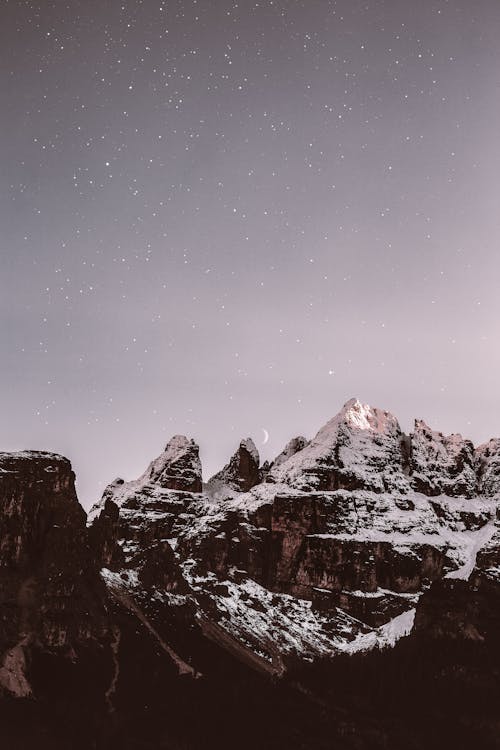 Free Photo of Snow Capped Mountain during Evening Stock Photo