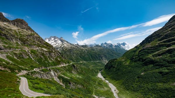 Alpenpas — Sustenpas in de Zwitserse Alpen