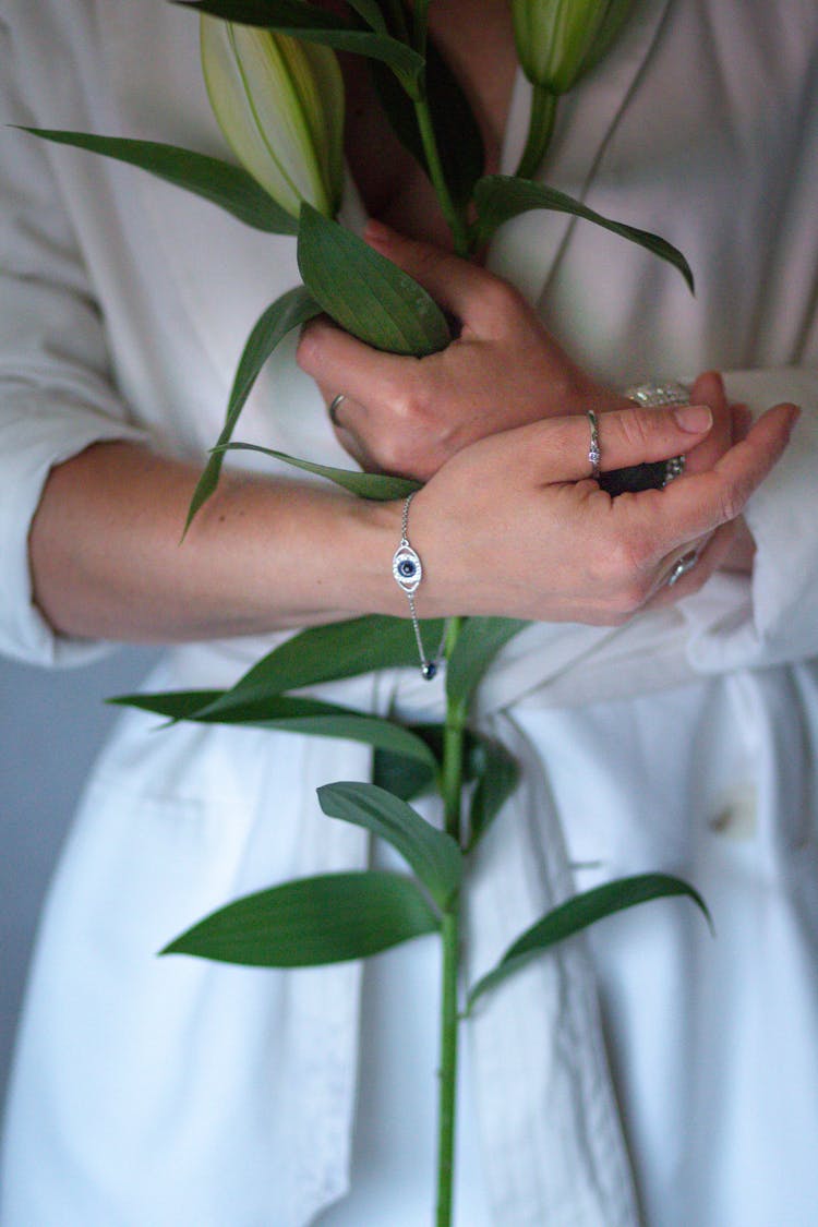 Woman Holding Flower