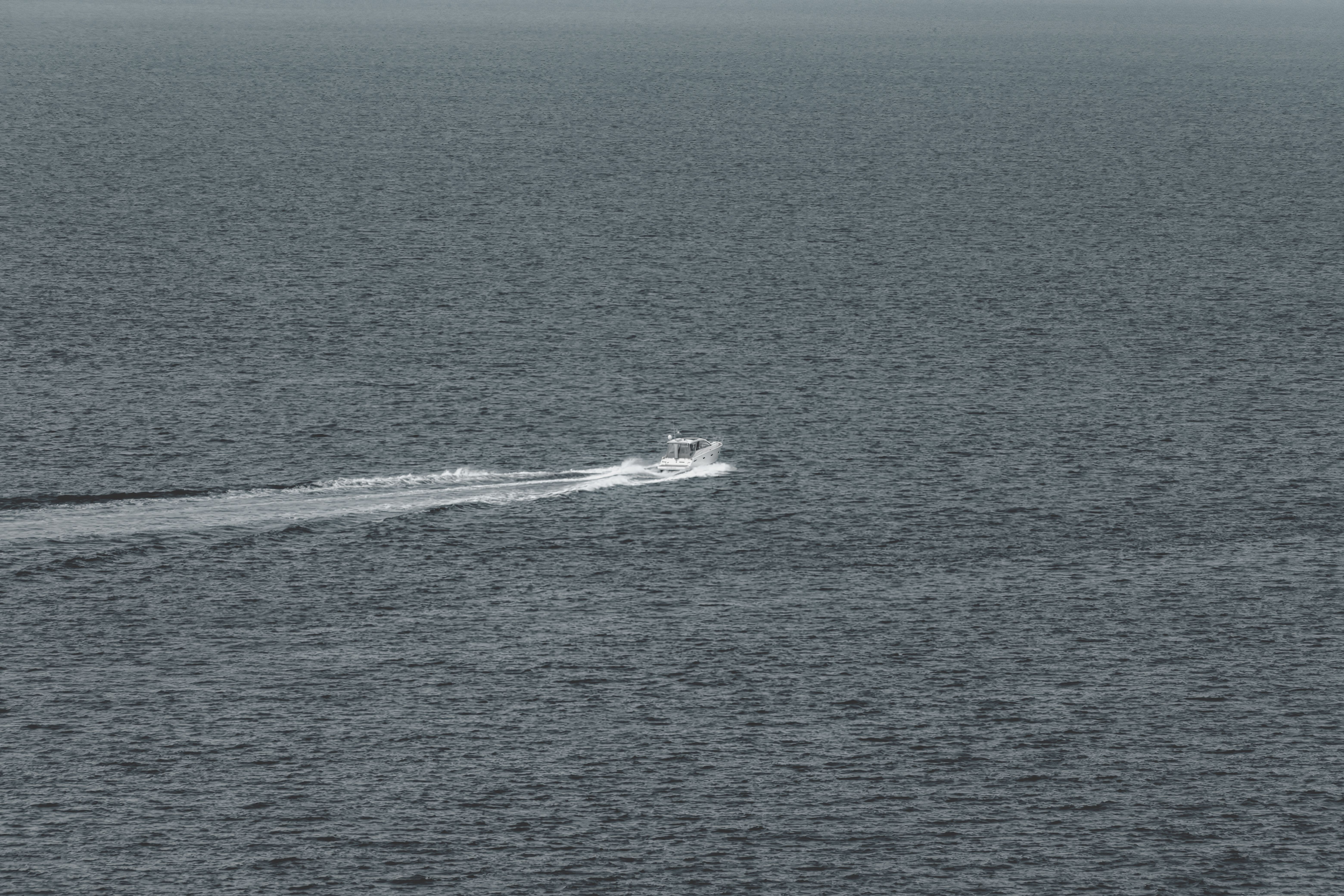 Aerial View of a Motorboat on a Sea · Free Stock Photo