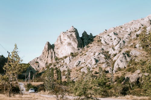 Car on Road by Rocks in Cappadocia