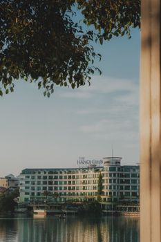 Scenic view of The Hanoi Club Hotel nestled by the river in Hanoi, Vietnam.