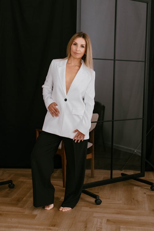 Woman in White Suit