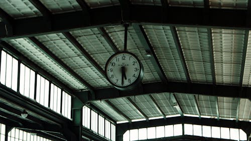 Clock Hanging under Ceiling