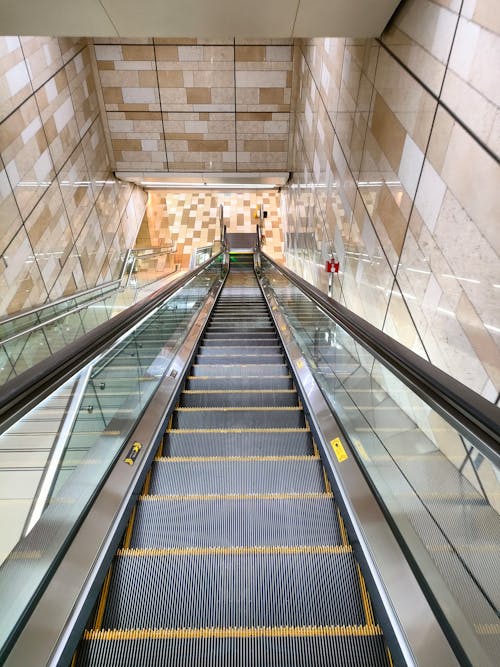 Escalator Leading to an Underground Metro Station