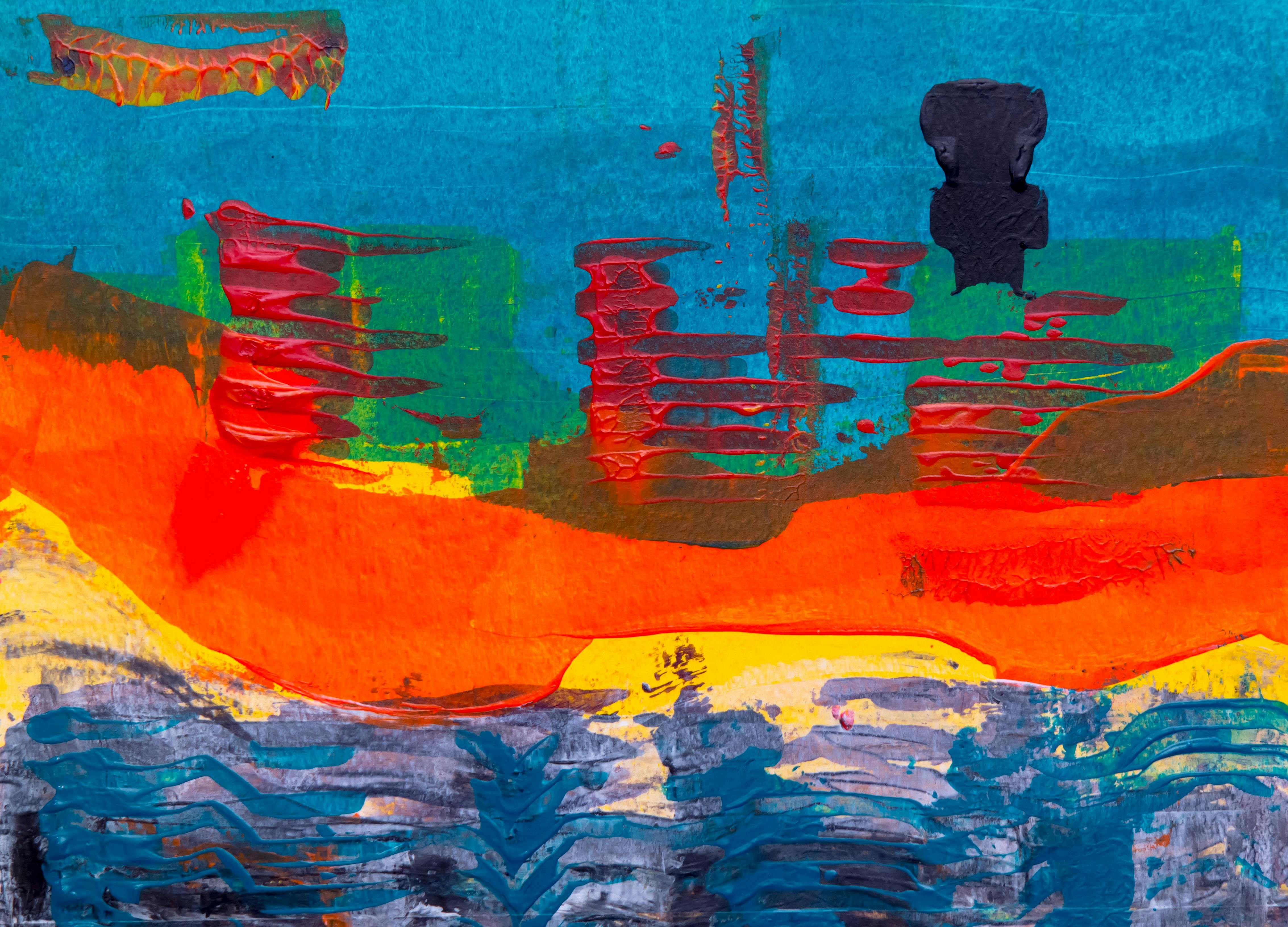 Blue, Red And Yellow Abstract Painting · Free Stock Photo