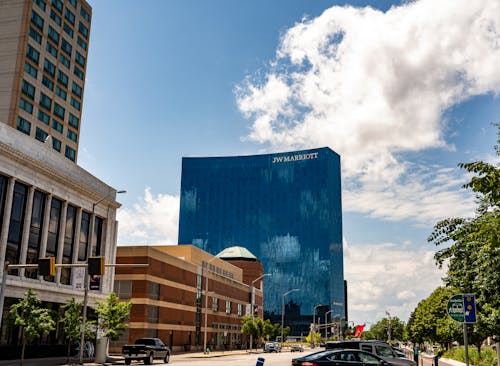 건물, 구름, 다운타운 인디애나폴리스의 무료 스톡 사진