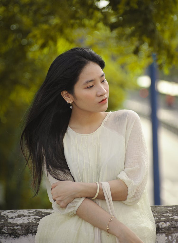 Young Woman Posing In Park