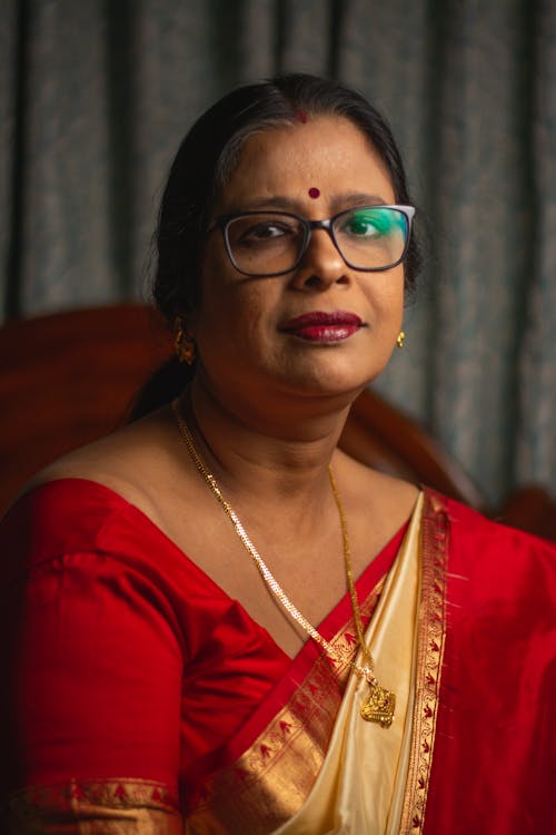 Portrait of an Indian Woman in Eyeglasses 