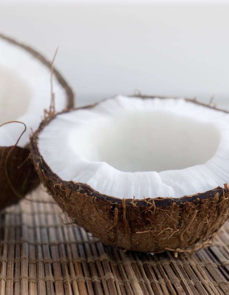 Close Up Of Coconut Halves