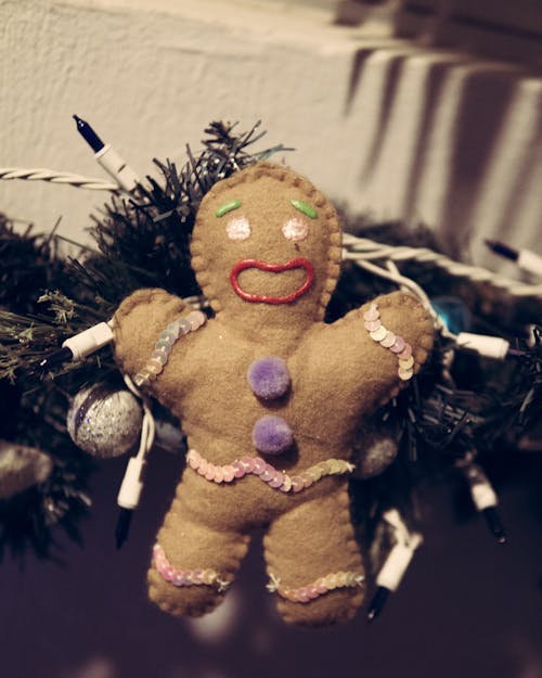 Бесплатное стоковое фото с кукла, пряник, рождественское печенье