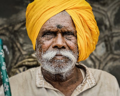 Elderly Man in Yellow Turban
