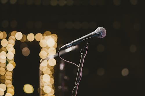 Free Selective Focus Photography Of Microphone On Microphone Stand Stock Photo