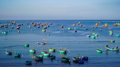 Foto stok gratis desa nelayan, horison, kapal