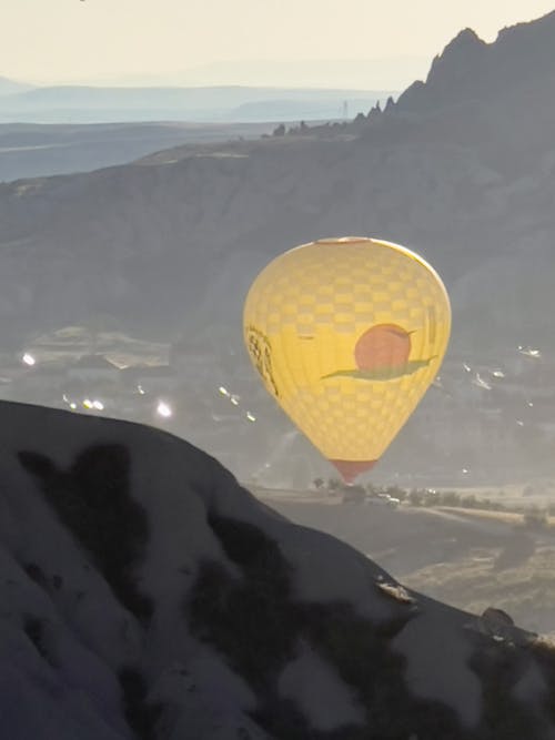 Hot Air Balloon in Mountains