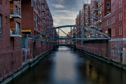 Bridge among Buildings in Hamburg