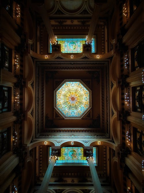 Painting on Glass Ceiling in Palace