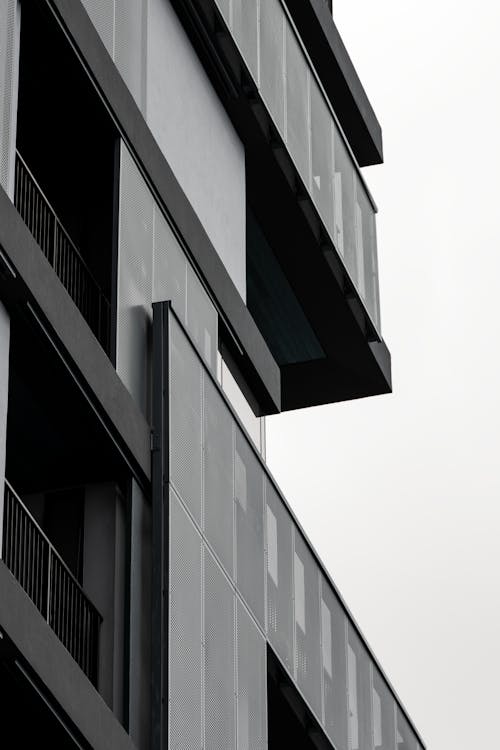 Office Building Wall in Black and White