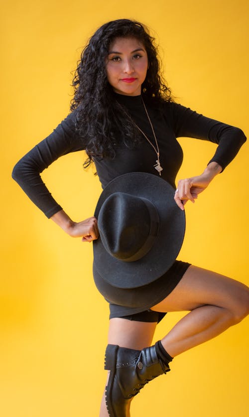 Brunette Model with Hat