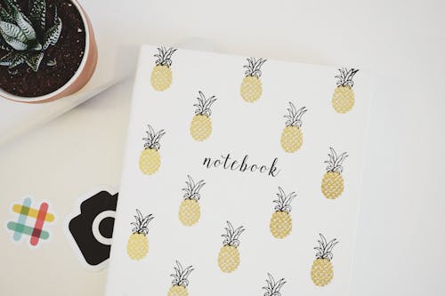 Kostnadsfri bild av ananas, anteckningsbok, design