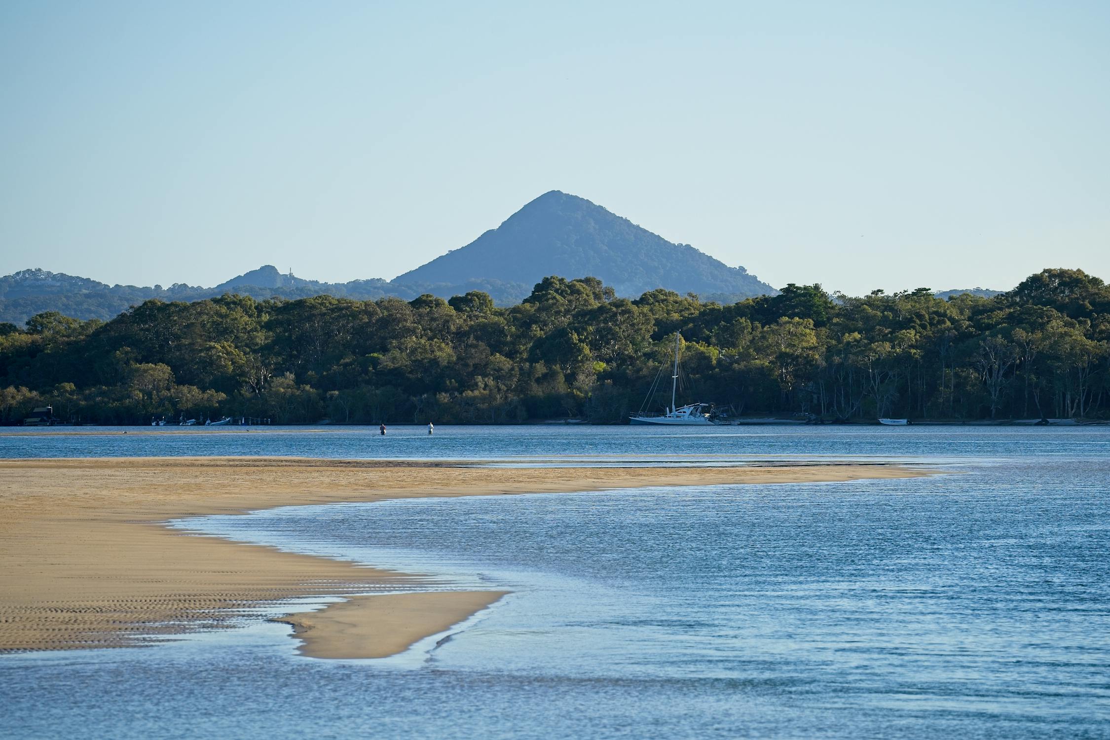 The view of Noosa Heads from Sunshine Coast beach in Queensland, Australia