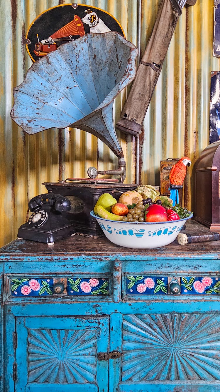 Gramophone On Vintage Dresser