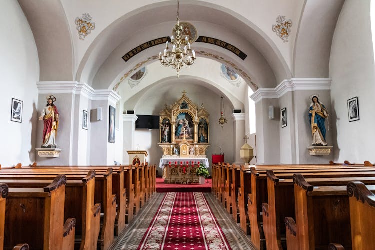 Aisle Of Church In Veszkeny