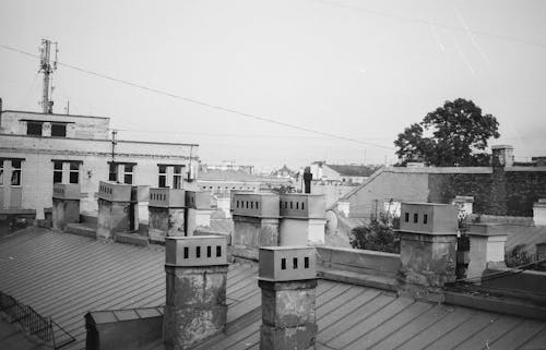 Chimneys on Building Roof